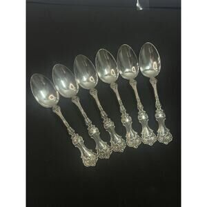 Sterling Silver Whiting Pompodour Teaspoons Set Of 6